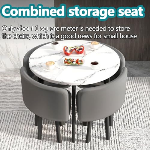 Dining Table Set for 4 Round Table and Chairs Dining Room Table Set for 4 Small Round Dining Table Round Kitchen Table Circle Kitchen Table (A23,31.5x31.5x29.5in)