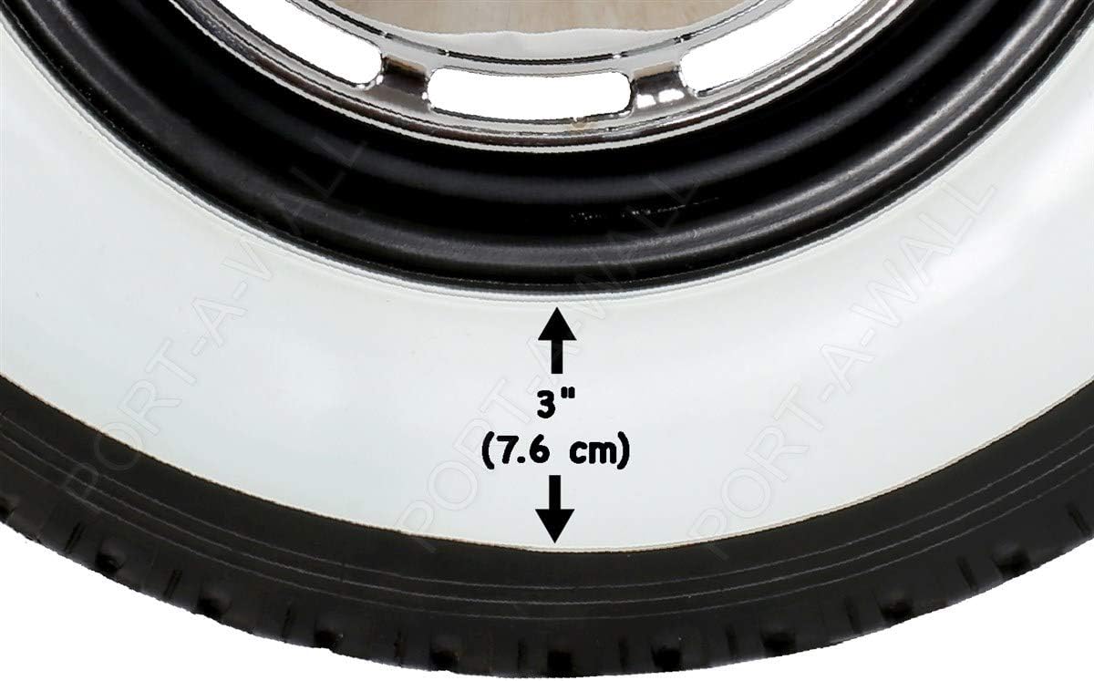 PORT-A-WALL 16" X3" Wide Big White Wall Portawall Tire Insert Trim Set 4 pcs