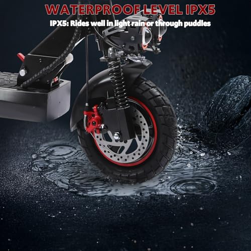 Off Road Electric Scooter Adults, 800/1200W Motor, 48V 15/18/21AH Battery, 11" All-Terrain Tires, Heavy Duty E-Scooter with Dual Suspension with Seat