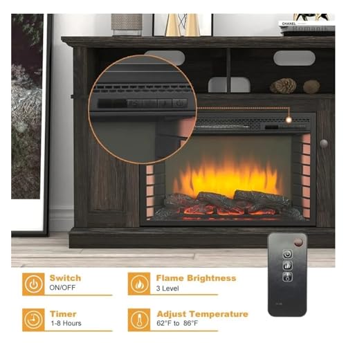 Tv cabinet, 48 Inch Electric Fireplace Tv Cabinet Furniture for Modern Television Stands Entertainment Center with 28" Fireplace Stand(48 inch)