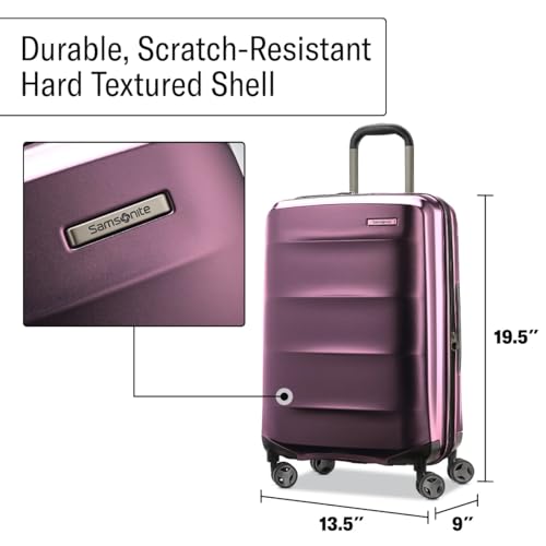Samsonite Carry-On Pro Front Pocket Hardside Expandable 21-Inch Octiv Luggage: Durable & Impact Resistant, 360° Aero Trac Spinner Wheels, Adjustable Telescopic Handle, TSA Approved Lock - Silver