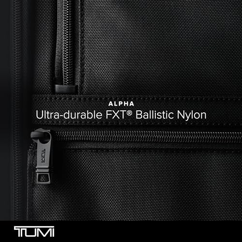 TUMI - Alpha Brief Pack - 15" Laptop Backpack with Padded Adjustable Straps - Stores Laptop, Tablet, Toiletries, Snacks, Ipad - Black Leather