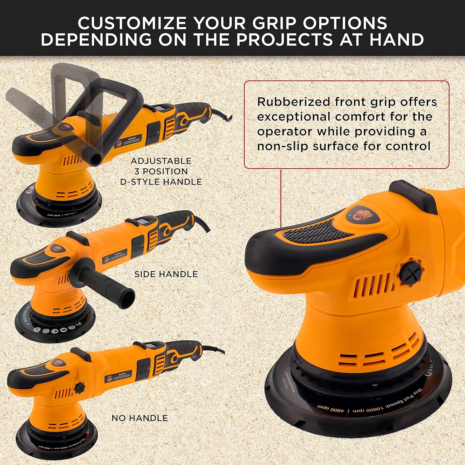 Dura-Gold Heavy Duty 6" Long-Throw Random Orbit Dual-Action Polisher Buffer Sander with Buffing & Polishing 8 Pad Kit, Variable Speed, LED OPM Display, High-Performance, 1000 Watts, Car Auto Detailing
