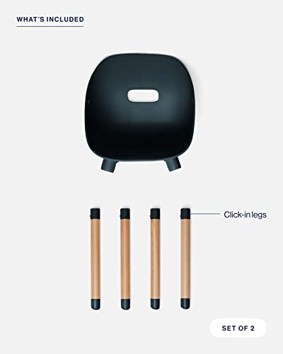 Lalo The Play Chair, Wooden and Non-Toxic Plastic Kids and Toddler Chair - Sturdy Bucket Seat and Easy to Clean Kids Chair with up to 200 lb. Weight Capacity, Set of 2 - Sage