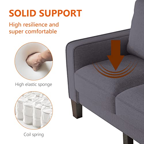 Sofa Couch with Seats Storage-Comfy Upholstered 3 Seater Sofa, Solid Wood Leg, Ultra Thick Cushion, Compact Small Space Furniture, Living Room, Office, Apartment, Beige