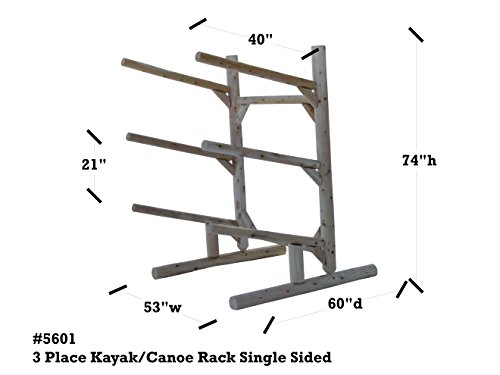 3-Place One-Sided Kayak/Canoe Rack, Freestanding Kayak Storage Rack Kayak Racks for Outdoor Storage Surfboard Rack or SUP Storage Rack Canoe Storage Rack Paddle Board Rack