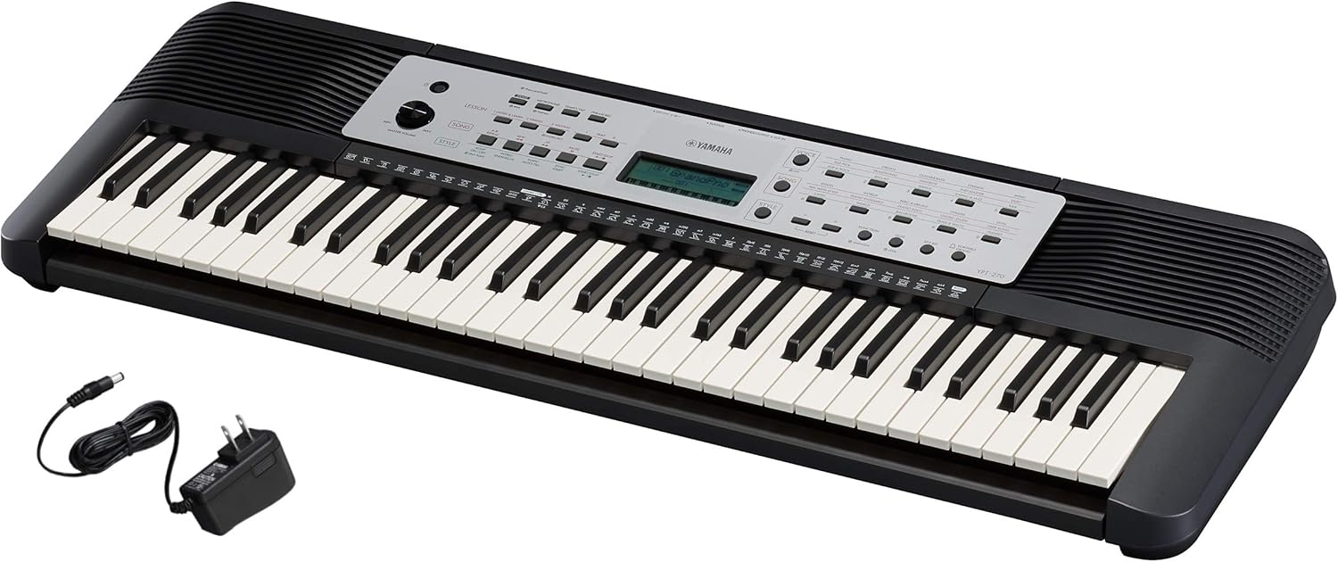 Yamaha YPT270 61-Key Portable Keyboard With Power Adapter (Amazon-Exclusive)