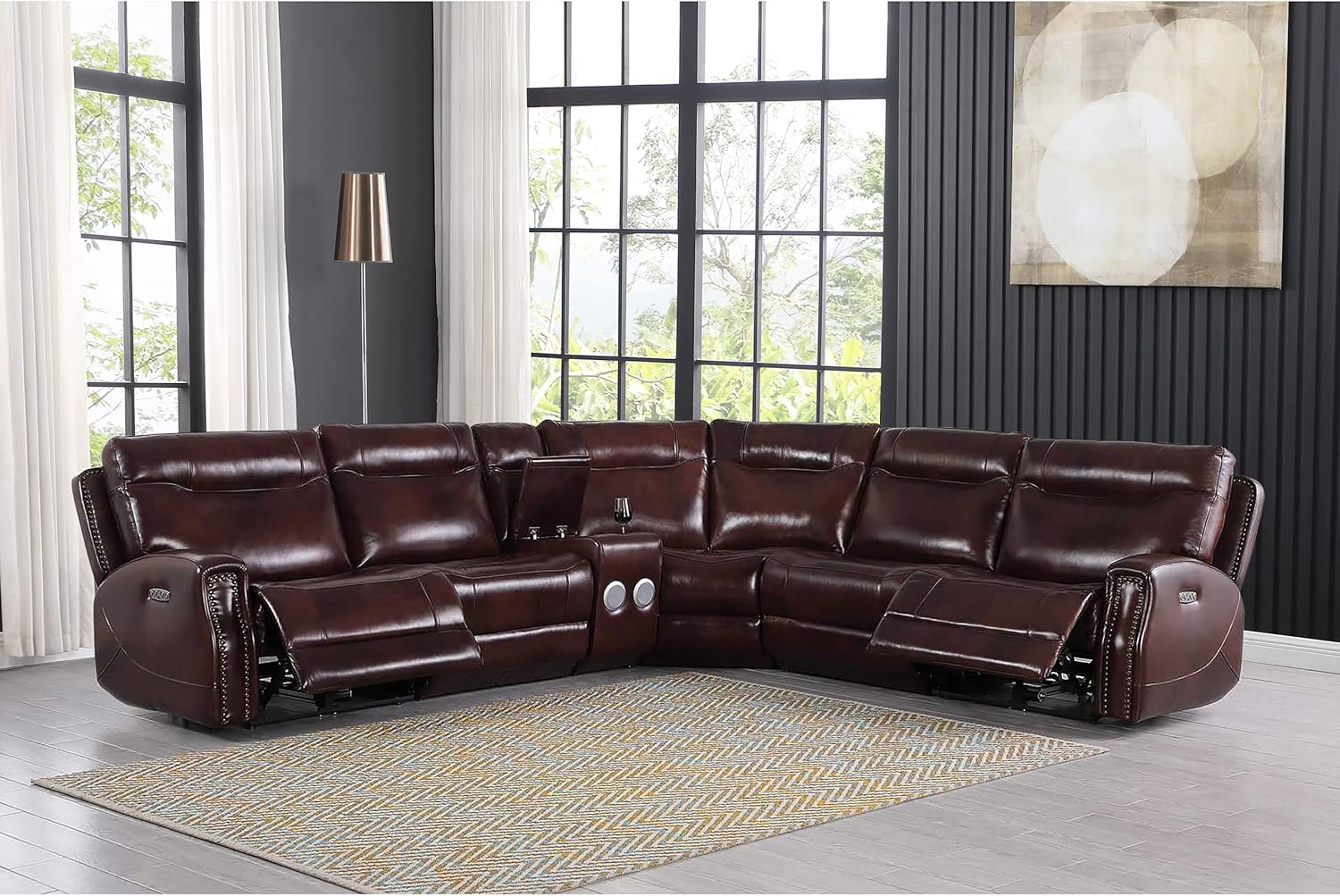 Beverly Fine Funiture Recliner Sofa Set, Brown