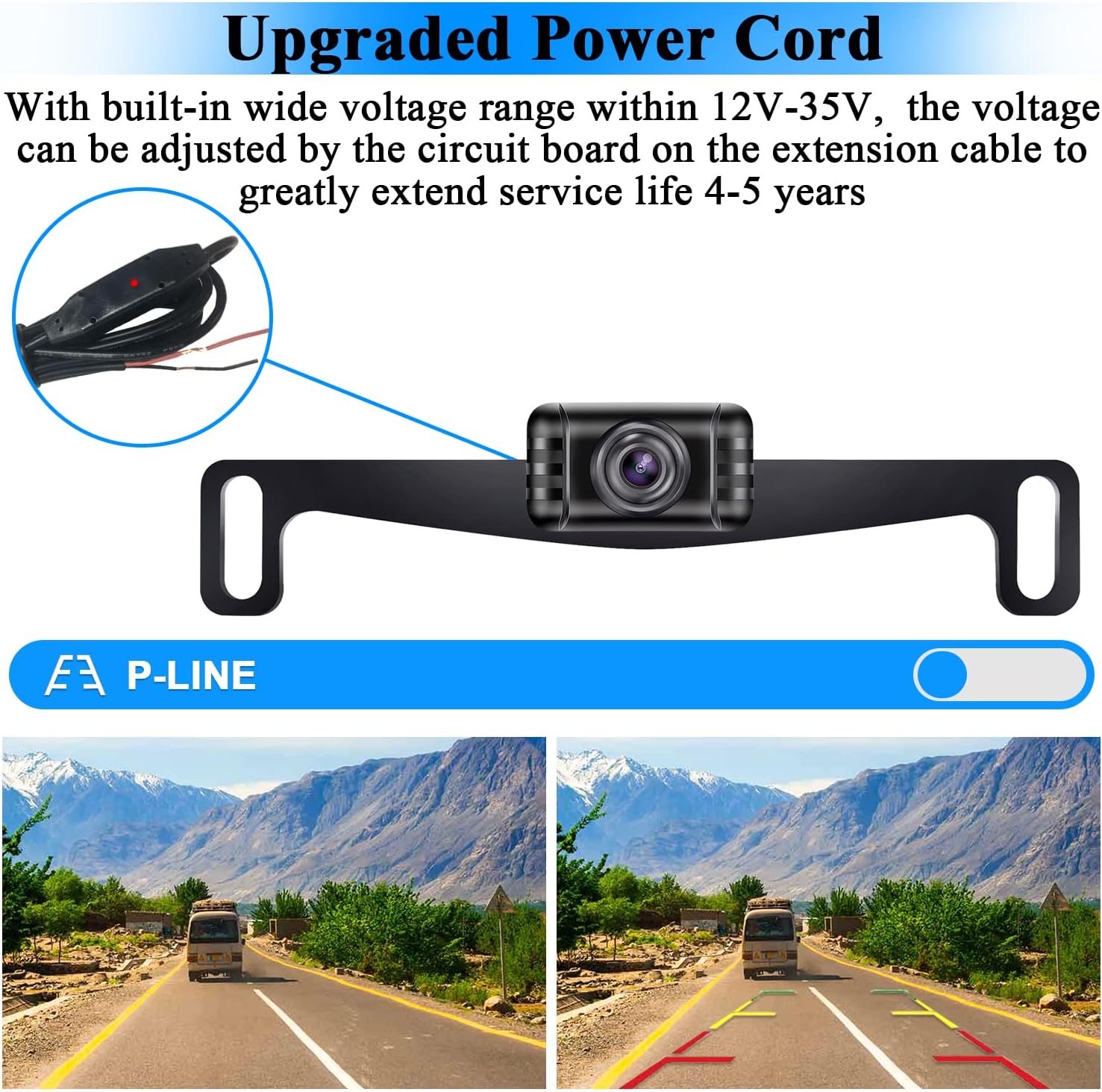 Wireless Backup Camera for Truck with 5'' Monitor, HD 1080P Bluetooth Rear View Camera Stable Digital Signals for Car SUV Pickup Sedan Support Add 2nd Licence Plate Camera/RV Camera -DoHonest S23