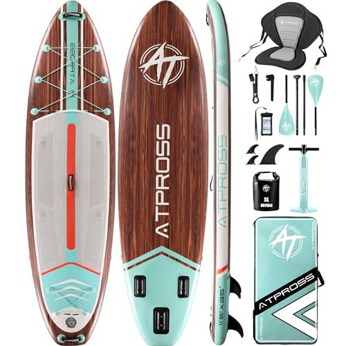 11'6"x35" Inflatable Paddle Board, 450lbs Extra Wide Stand Up Paddleboard for Adults with Premium SUP Accessories Kit & Backpack, Blow Up Kayak Non-Slip Stable Deck Boat for Yoga Fishing Surf