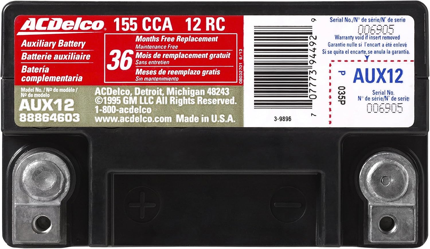 ACDelco AUX12 Professional Automotive AGM JIS 12BS Battery