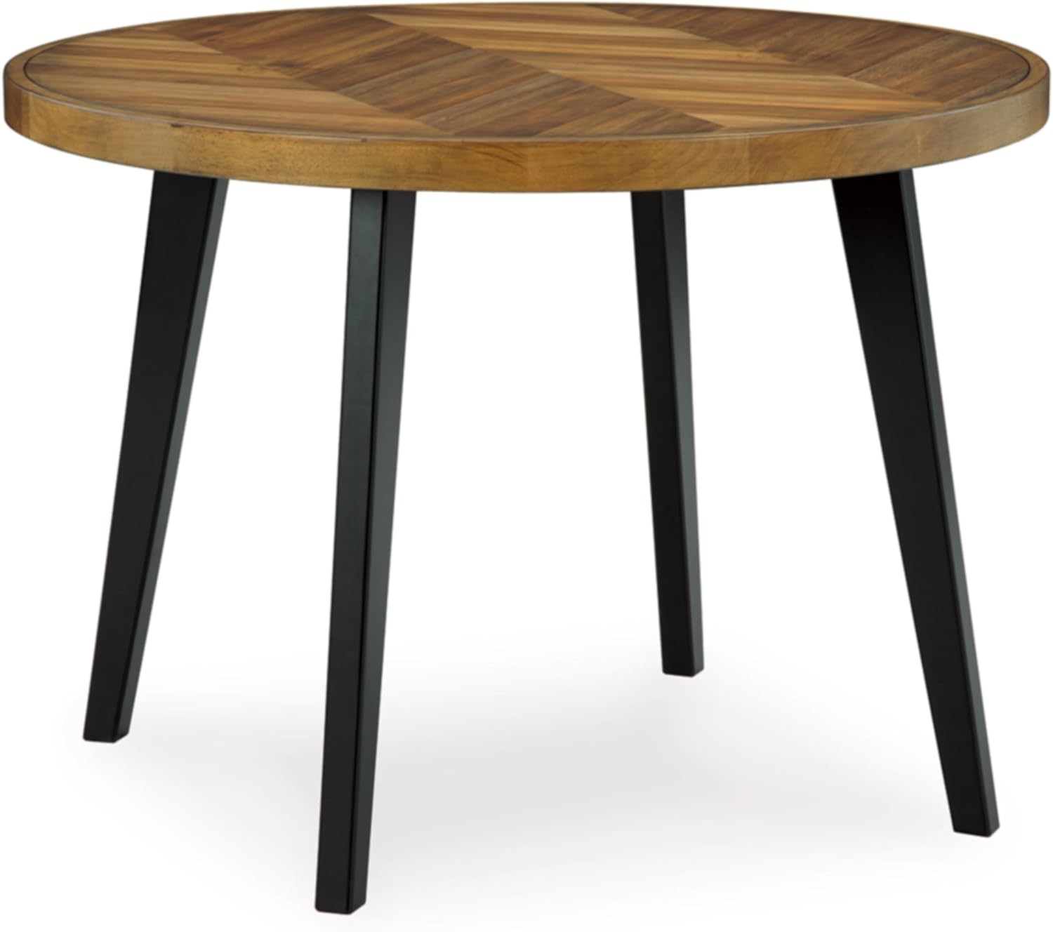 Signature Design by Ashley Blondon Dining Table and 4 Chairs, Set of 5, 42" W x 42" D x 30" H, Black & Light Brown