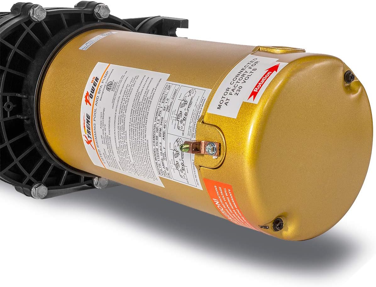 XtremepowerUS 1.5HP Inground Pool Pump 5280GPH 1.5" NPT Inlet/Outlet 220V Dual Speed
