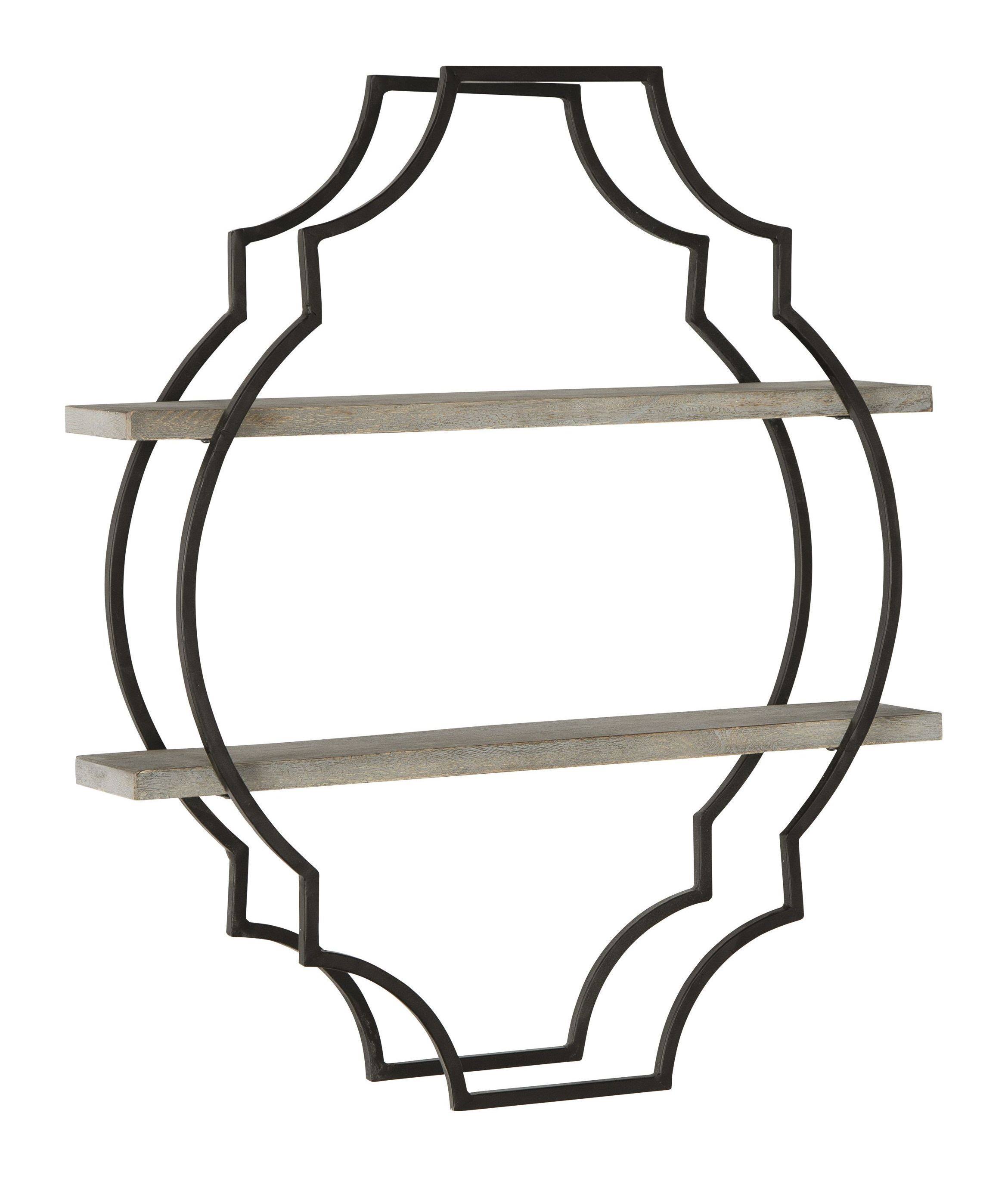 Signature Design by Ashley Candon Antique Gray/Black Wall Shelf