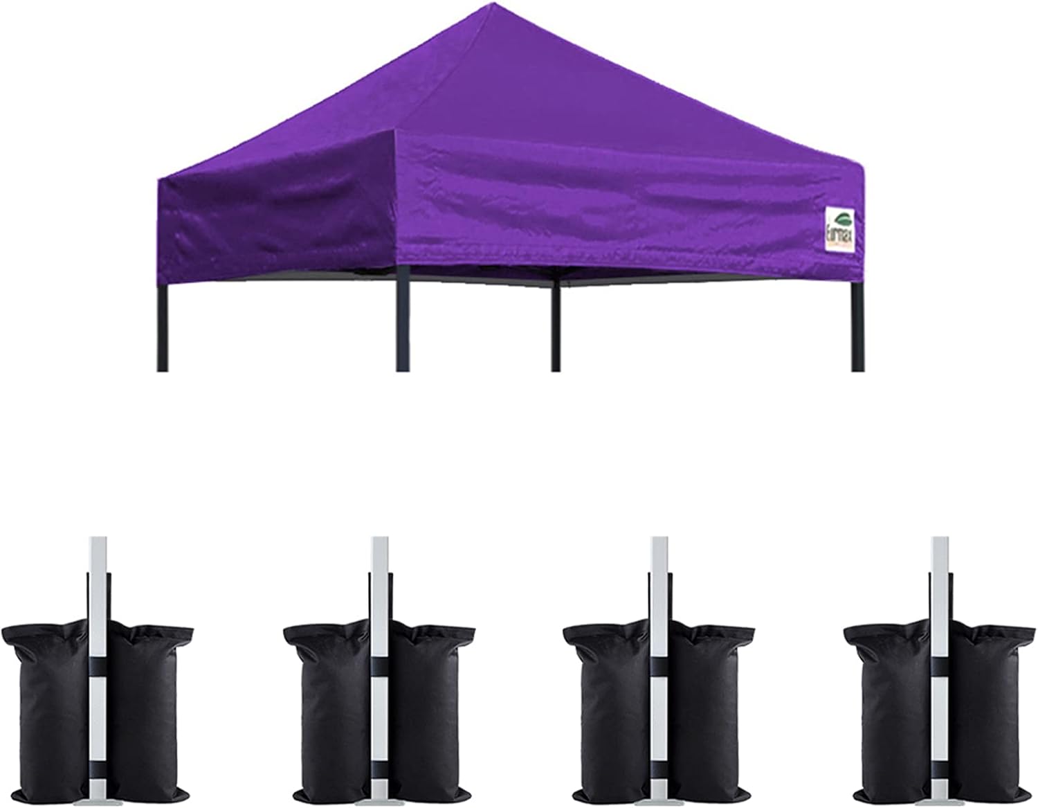 Eurmax 10x20 Pop Up Canopy Replacement Canopy Tent Top Cover, Instant Ez Canopy Top Cover ONLY, Choose 30 Colors,Bonus 4PC Pack Canopy Weight Bag (White)