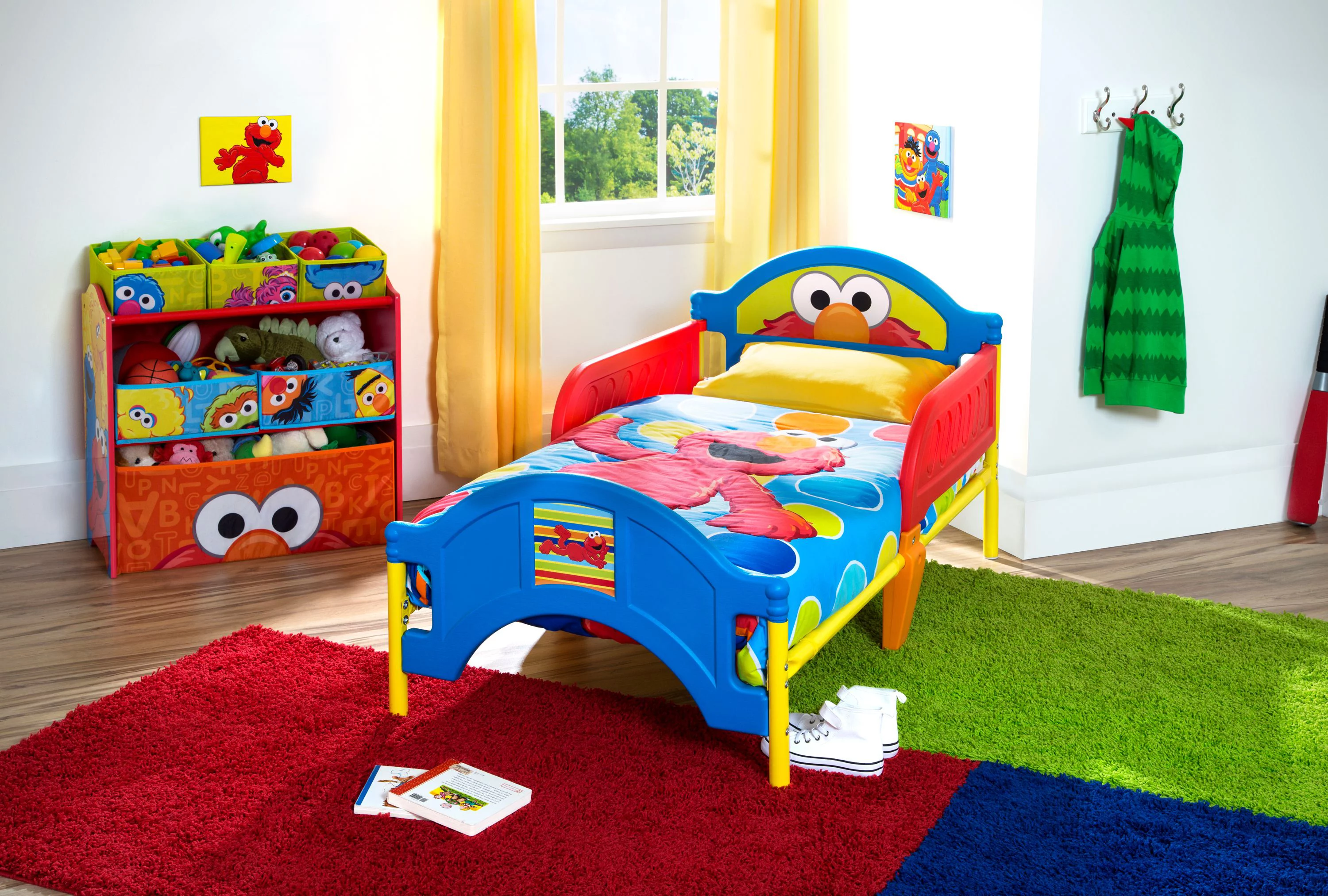 Delta Children Sesame Street Elmo Plastic Toddler Bed, Red and Blue