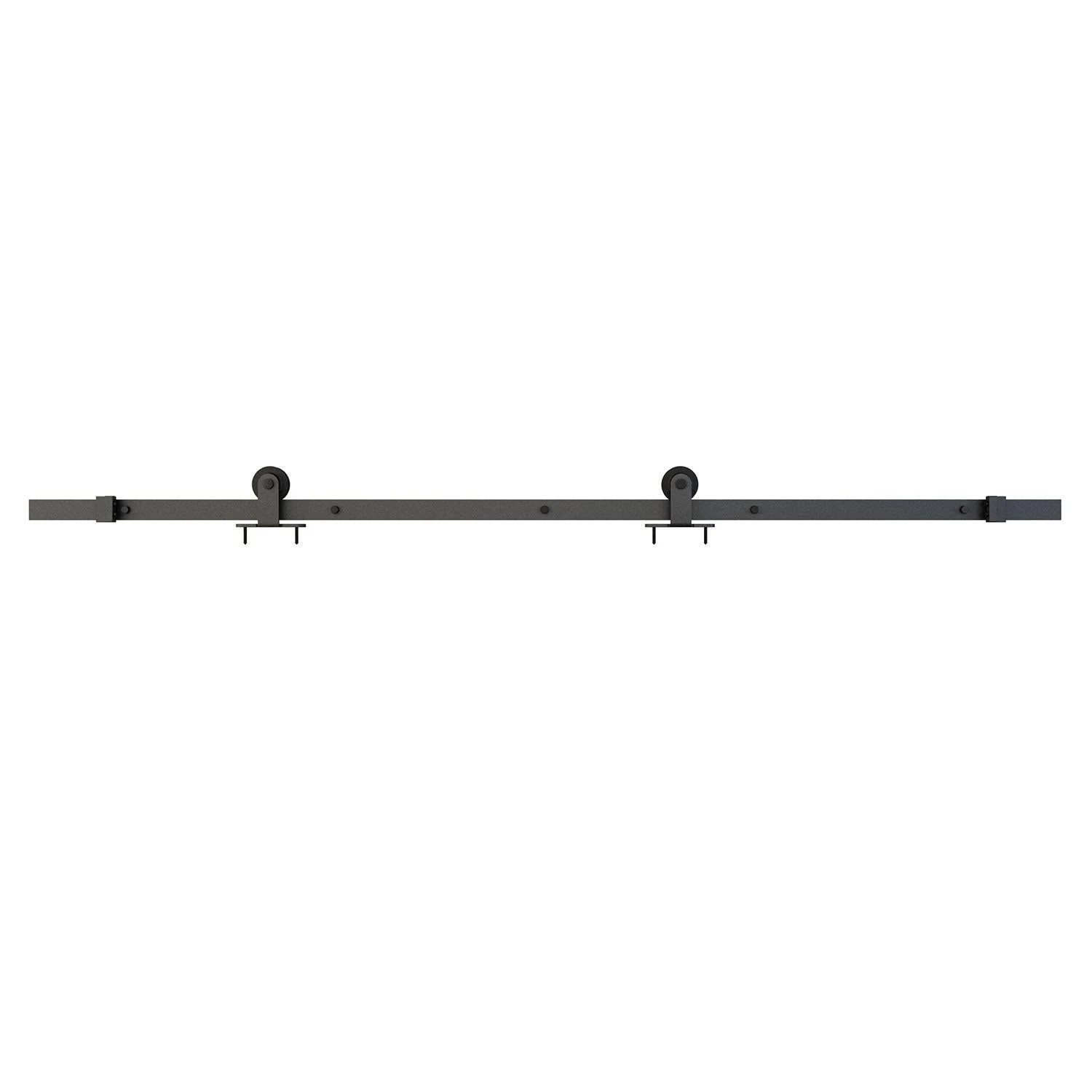 Colonial Elegance Cicero 37 in. x 84 in. 3/4 Lite Clear Glass Black Metal Finish Sliding Barn Door with Hardware Kit