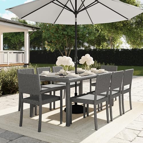 Martha Stewart Bedford Indoor-Outdoor Stackable Patio Armchairs with Rattan Wicker Finish in Brown, Set of 2