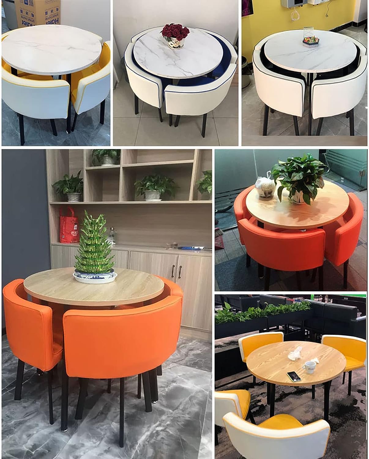 Office Reception Conference Round Dining Table Set Coffee Table And Chair Set,Kitchen Dining Table Set For 4,Small Conference Room Tables Simple Office Table Round Furniture Table And Chair Set Save S