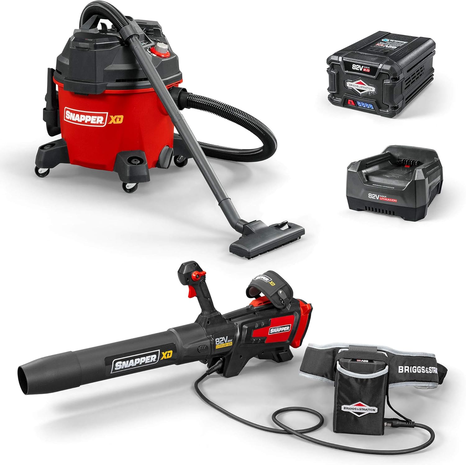 Snapper XD 82V MAX 550 CFM Cordless Electric Leaf Blower Kit with (1) 2.0 Battery and (1) Rapid Charger