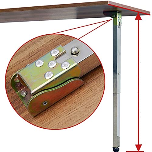 1 Pcs Furniture Legs,Foldable Lifting Table Legs,Stainless Steel Telescopic Bar Table Support Feet,Adjustable Protective Base,with Screws (80cm/31.49in,Silver)