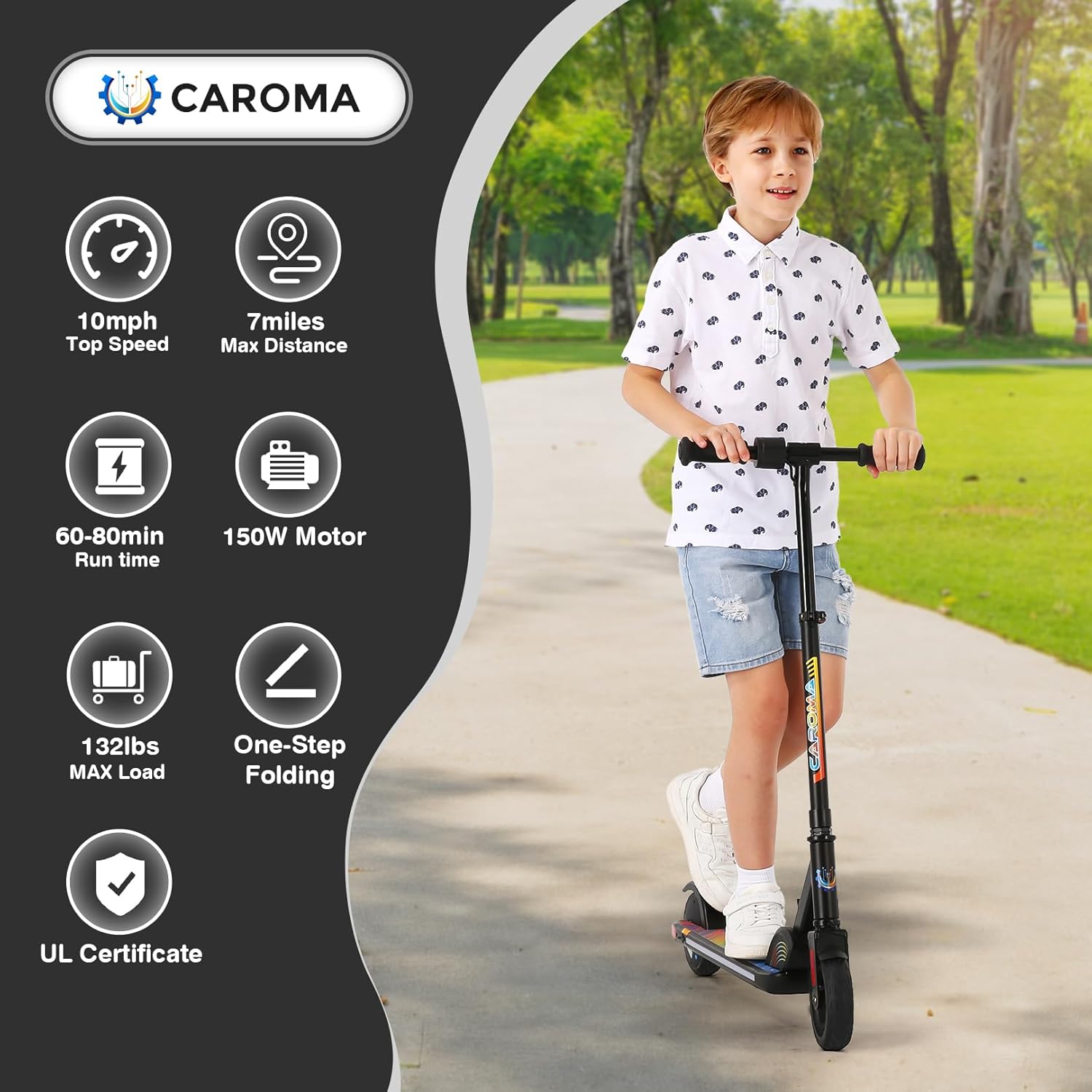 Electric Scooter, Electric Scooters, Electric Scooter for Kids 6-15 Years Old, LED Display, Electric Scooter with Adjustable Speed and Height, Foldable Kids Electric Scooter