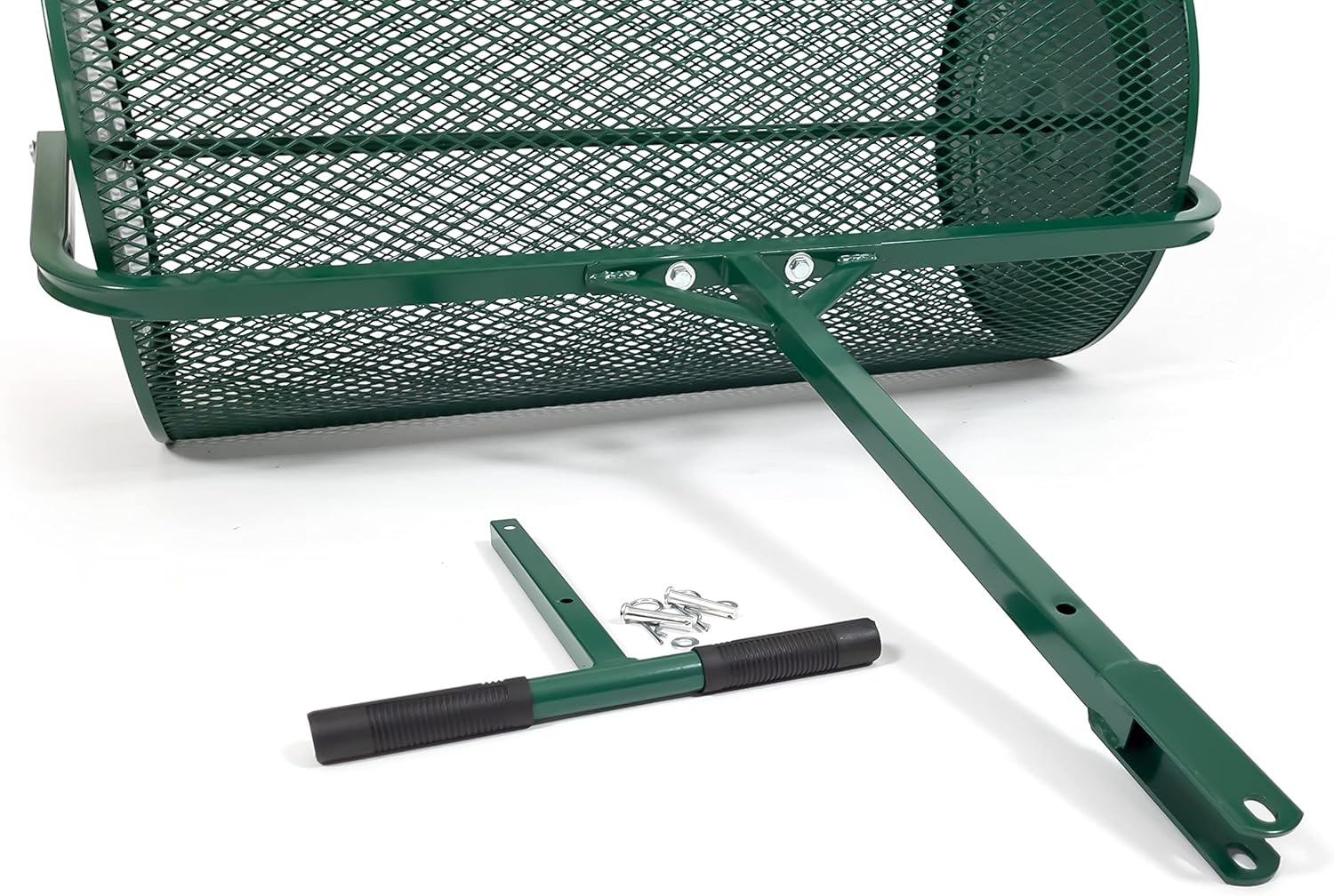 Landzie Lawn & Garden Spreaders - 36 Inch Heavy Duty Metal Mesh Basket Push/Tow Spreader - Compost, Peat Moss, Top Soil, Mulch - Durable Lightweight Multi-Purpose Yard Care Equipment - Manure Spreader