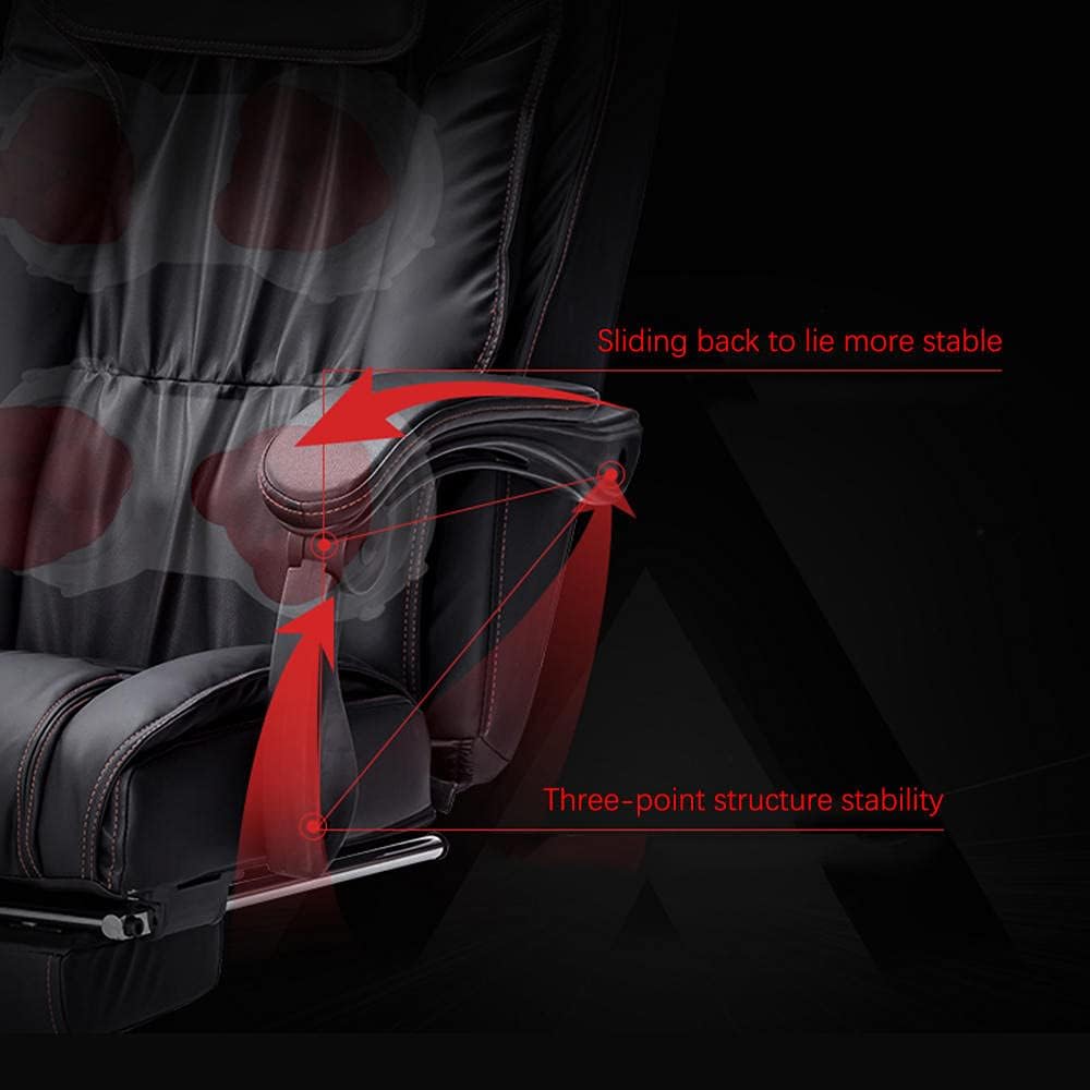 Executive Office Massage Chair,Ergonomic Heated 6 Point Vibrating Swivel Computer Chair, for Office and Home-Black