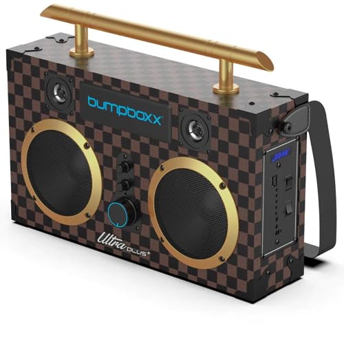 Bumpboxx Bluetooth Boombox Ultra Plus | Retro Boombox with Bluetooth Speaker | Includes Rechargeable Lithium Battery, Carrying Strap & Mic | Easy to Carry | NYC Graffiti