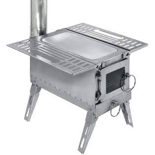 Outdoor Wood Burning Stove Portable Tent Shelter Heater Camping Cooking w/ PIPE, Aluminum 58070