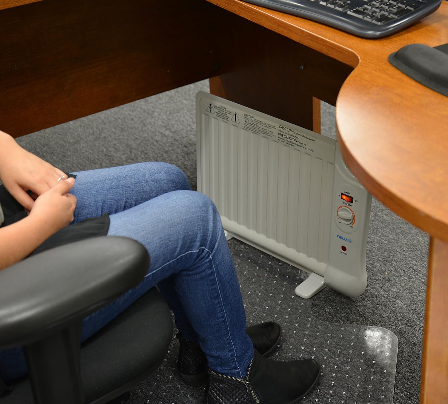 NewAir Portable Heater - 400-watt Under Desk Heater with Slim Fit Design and Silent, Energy Efficient Operation | Ideal for Office, Desk, Home, and More Pack of 2