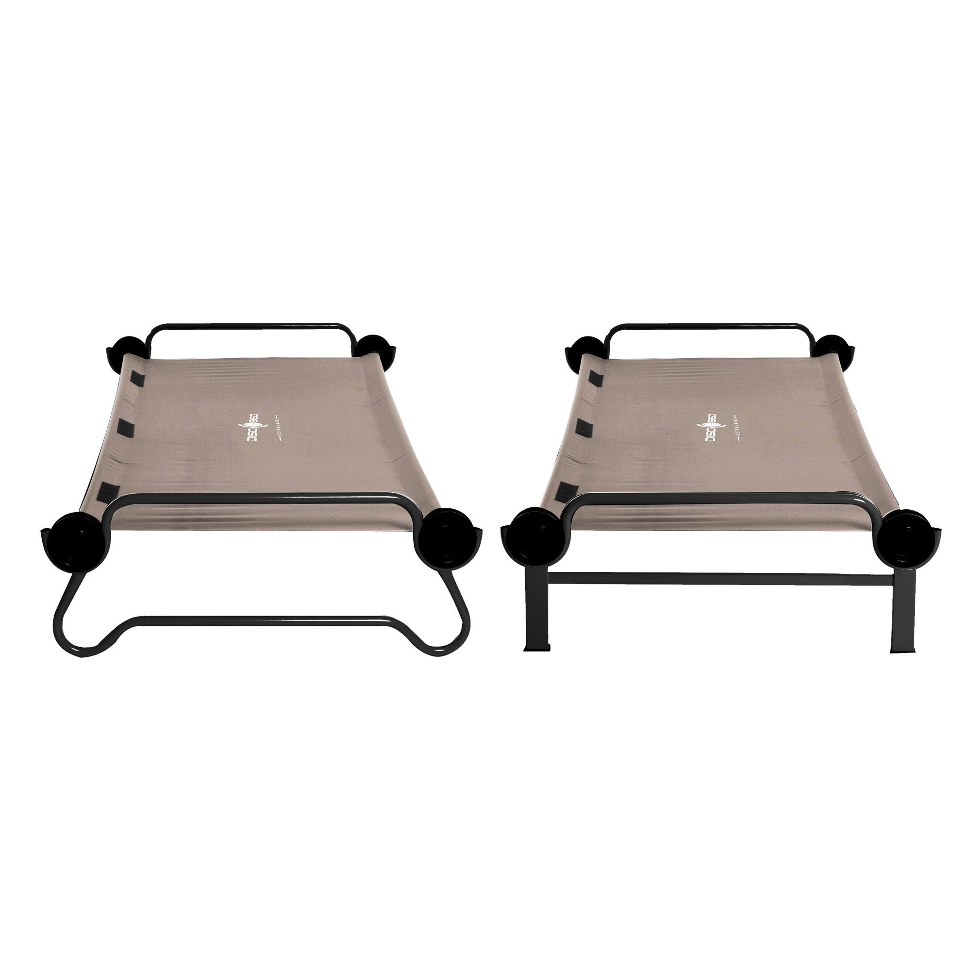 Disc-O-Bed XL Cam-O-Bunk Bench Bunked Double Camping Cot with Organizers, Tan
