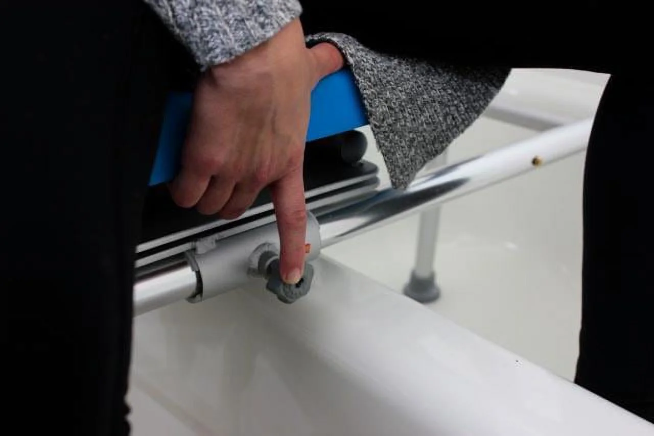 Platinum Health CAROUSEL Sliding Transfer Bench with Swivel Seat PREMIUM Padded Bath Shower Chair with Pivoting Arms