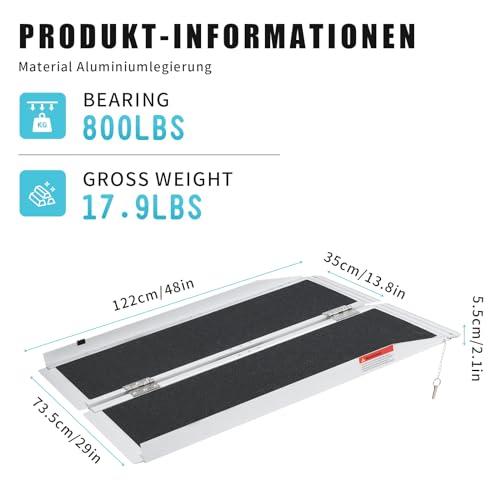 Portable Wheelchair Ramp 3FT, 80 Mesh Non-Slip Gravel, Aluminum Collapsible Threshold Ramp,Step Ramp, Easy for The Elderly and Disabled to Pass Through Safely!YISHANRENJIE Quality Assurance!, Black