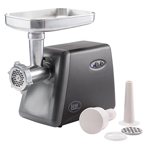 LEM Products #8 Countertop Meat Grinder, 575 Watt Aluminum Electric Meat Grinder Machine, Ideal for Occasional Use