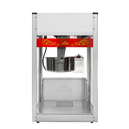 Olde Midway Commercial Popcorn Machine Maker Popper with Large 12-Ounce Kettle - Black