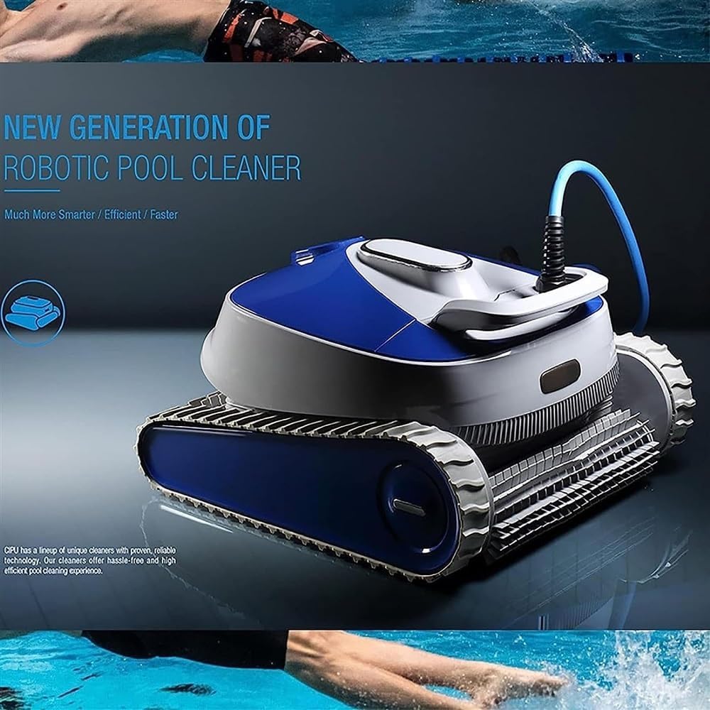Automatic Robotic Pool Cleaner with Extra-Large Filter Basket and Intense Waterline Scrubbing Power, Ideal for In-ground Swimming Pools up to 50 Feet