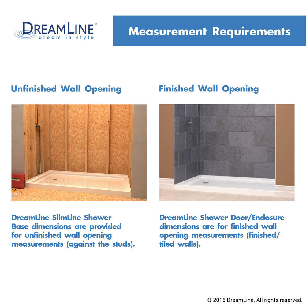 DreamLine Slimline 36 in. x 60 in. Single Threshold Shower Base, Right Hand Drain, DLT-1136602