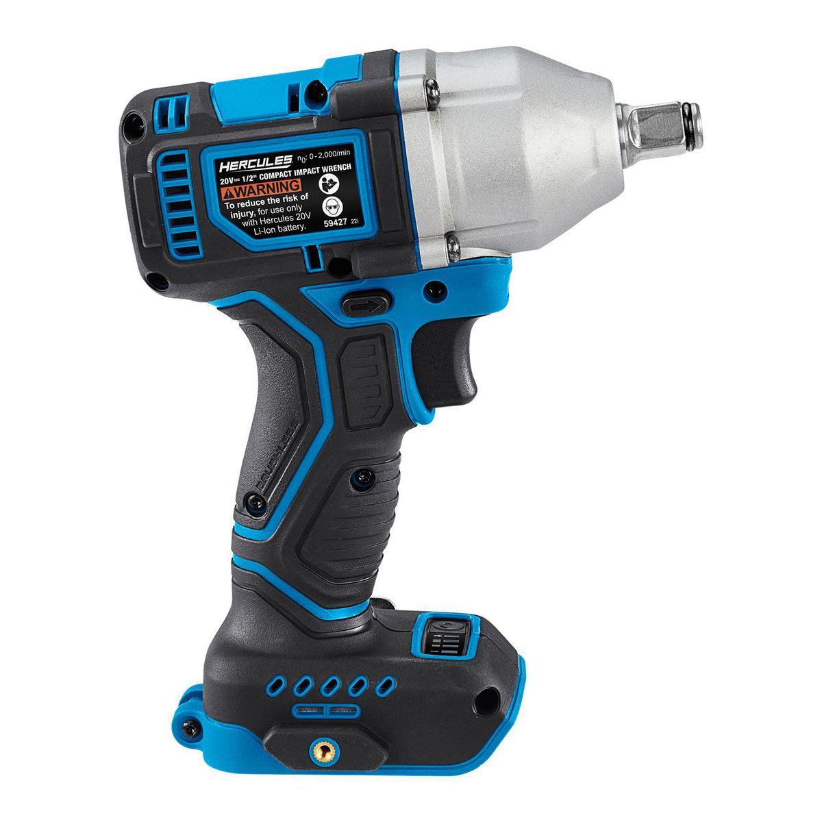 HERCULES 20V Brushless Cordless, 1/2 in. Compact, 4-Mode Impact Wrench with Friction Ring 窶・Tool Only