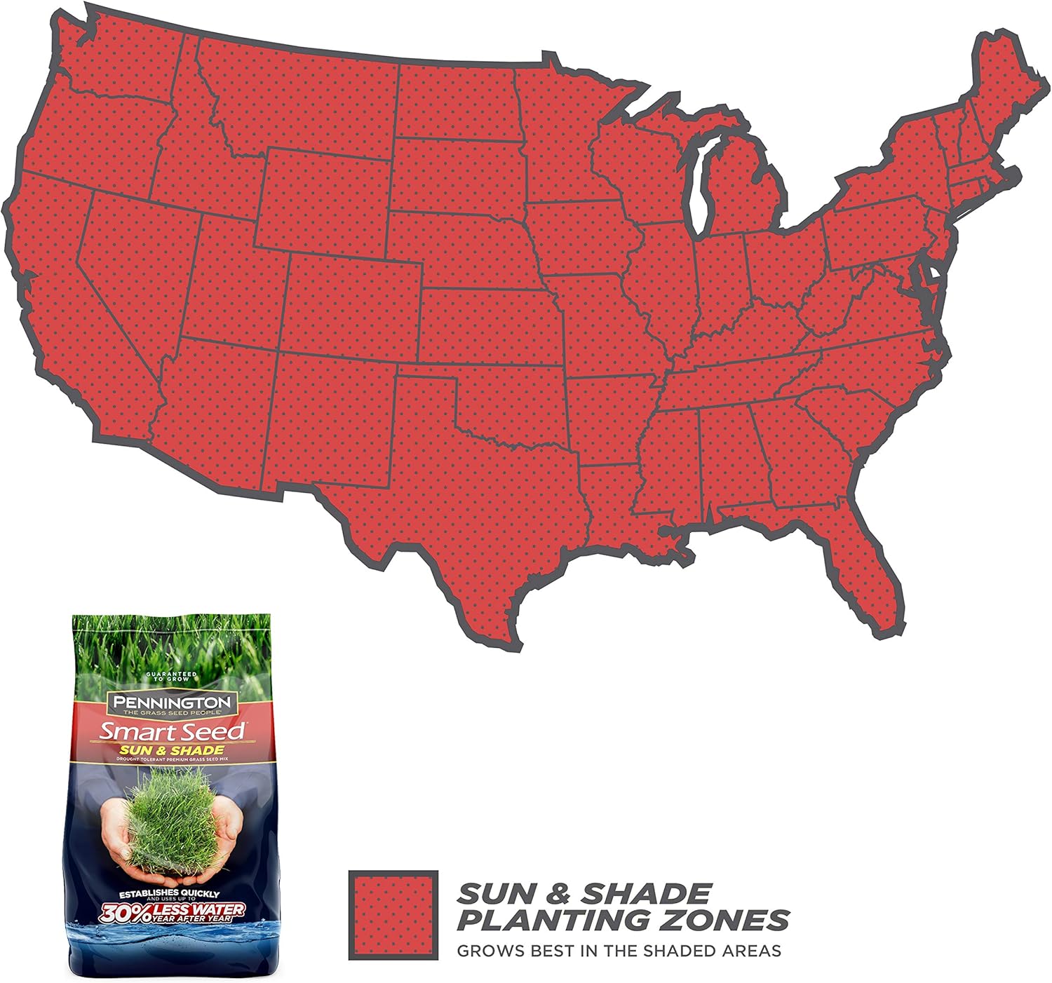 Pennington Smart Seed Sun and Shade Grass Seed, 20 LBS