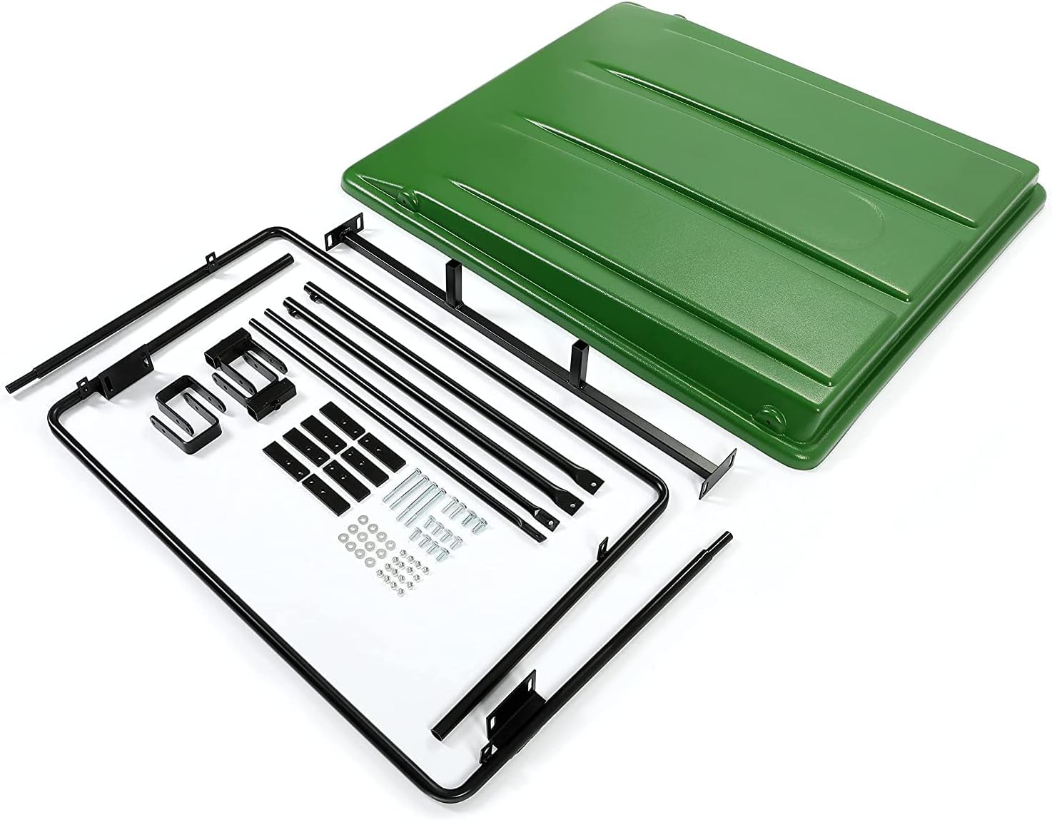 Kojem Green Tractor Canopy Compatible with John Deere Compact Utility Tractors with rops 34" Wide or Less. Fit 1 1/2" x 3", 2" x 2" or 2" x 3" ROPS Sun Shade Canopy with Bracket 35" W x 40" L