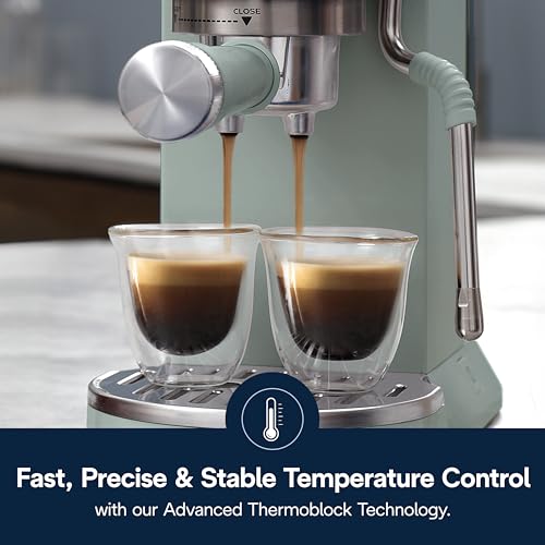 De'Longhi Dedica Duo Compact Espresso Machine - Cold Brew Coffee Maker with Milk Frother Wand- for Espresso, Hot & Iced Coffee, Cappuccinos, Lattes & Home Barista Brewing, Stainless Steel