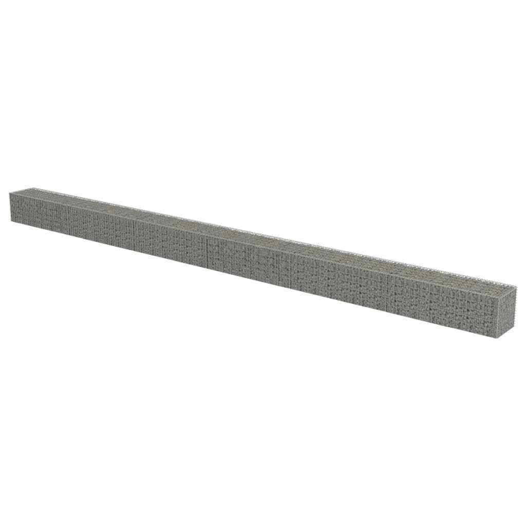 vidaXL Gabion Wall with Covers Galvanized Steel 354x22x19.7x22x19.7x22