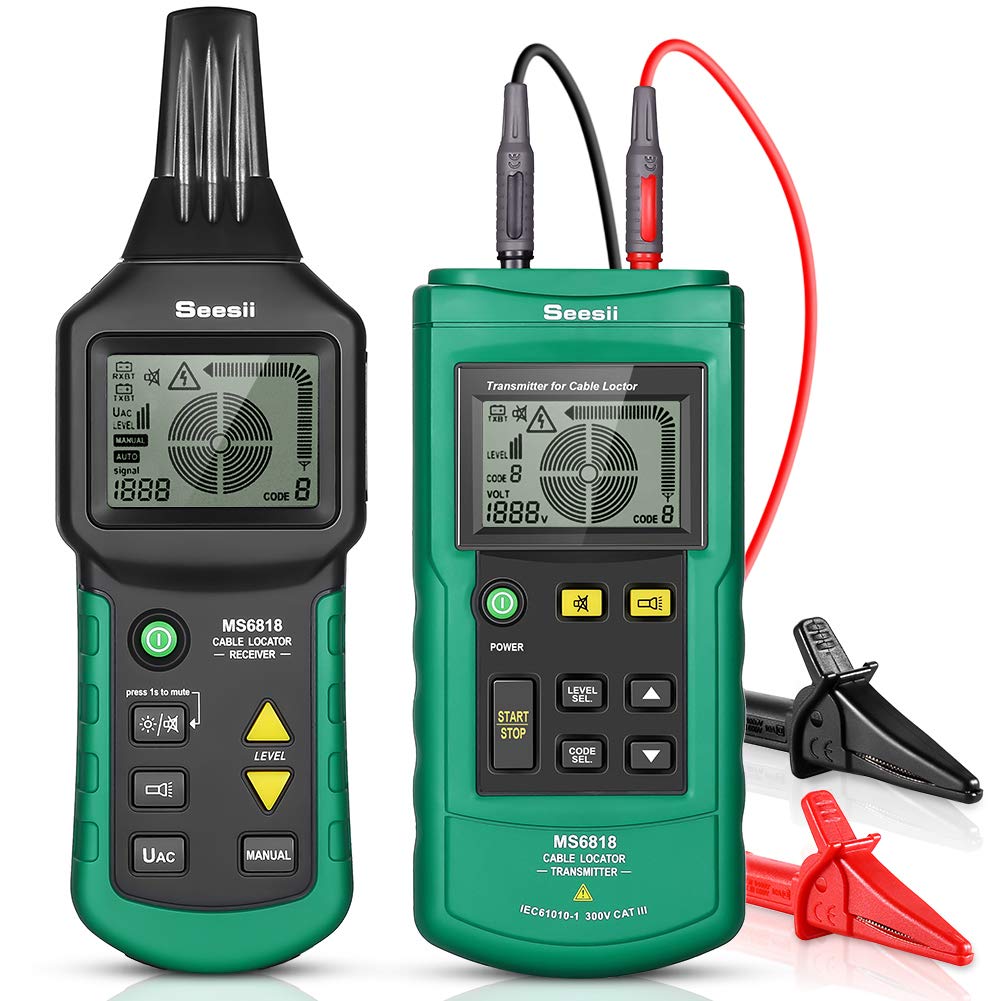 Underground Wire Locator, Wire Tracker for Test Cable Network Telephone Underground Pipe, Electrical Circuits, Pipelines, Fuses, Switches, Short Circuits Finder(MY6818)