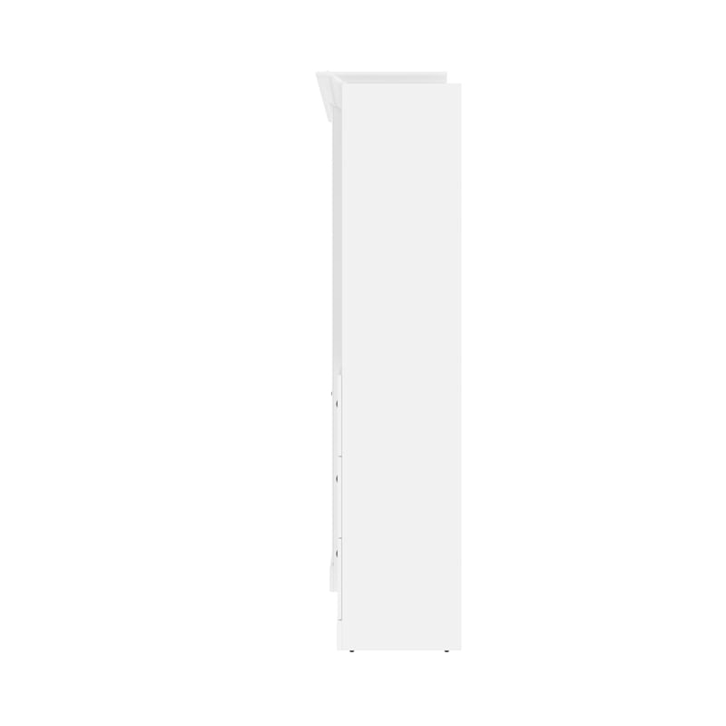 Atlin Designs Wood Queen Murphy Bed and Organizer with Drawers in White