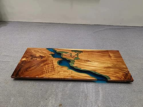 Customized Large Live Edge EPOXY Resin Table Resin Dining Table for 2, 4, 6, 8 River Dining Table Top, Wood Epoxy Coffee Table Top, Living Room Table (16.5" Inches Tall, 36 x 20inches)