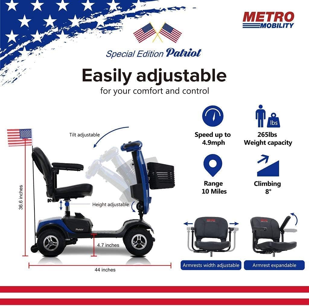 Mobility Scooter Metro Mobility Elderly Scooter Folding Scooter 4 Wheel Scooter (PATRIOT)