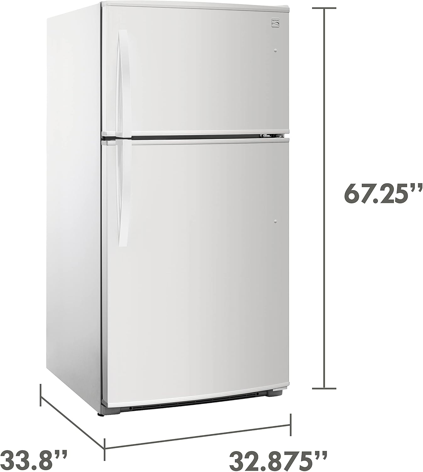 Kenmore 33 Top-Freezer Refrigerator with 21 Cubic Ft. Total Capacity, White