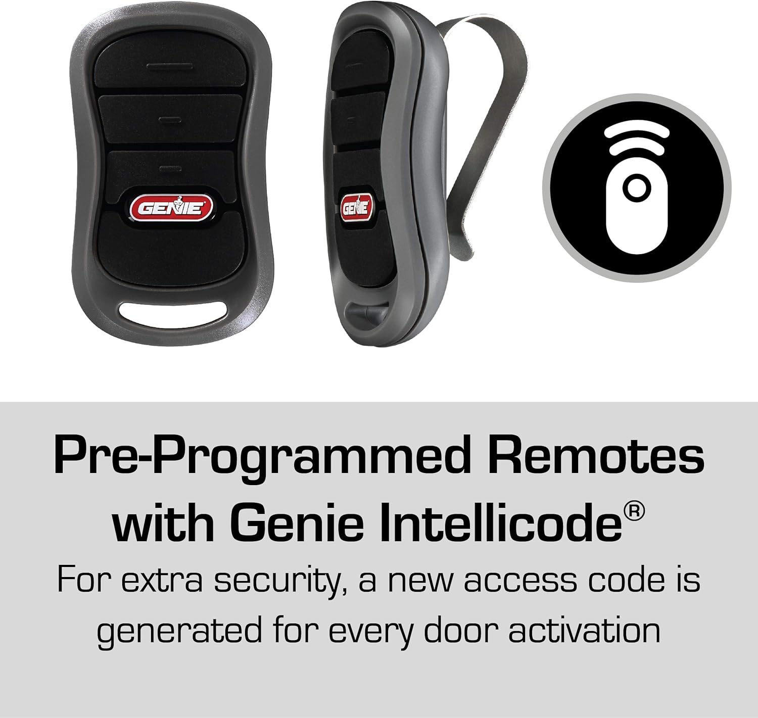 Genie Chain Drive 750 3/4 HPc Garage Door Opener w/Battery Backup - Heavy Duty Chain Drive - Operate your garage door when the primary power is out - Wireless Keypad Included, Model 7035-TKV,BLACK