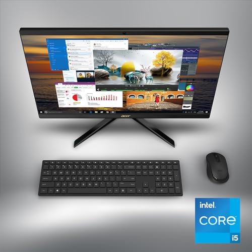 Acer Aspire C24-1700-UR12 AIO Desktop | 23.8" Full HD IPS Display | 12th Gen Intel Core i5-1235U | Intel Iris Xe Graphics | 8GB DDR4 | 512GB NVMe M.2 SSD | Intel Wireless Wi-Fi 6 | Windows 11 Home